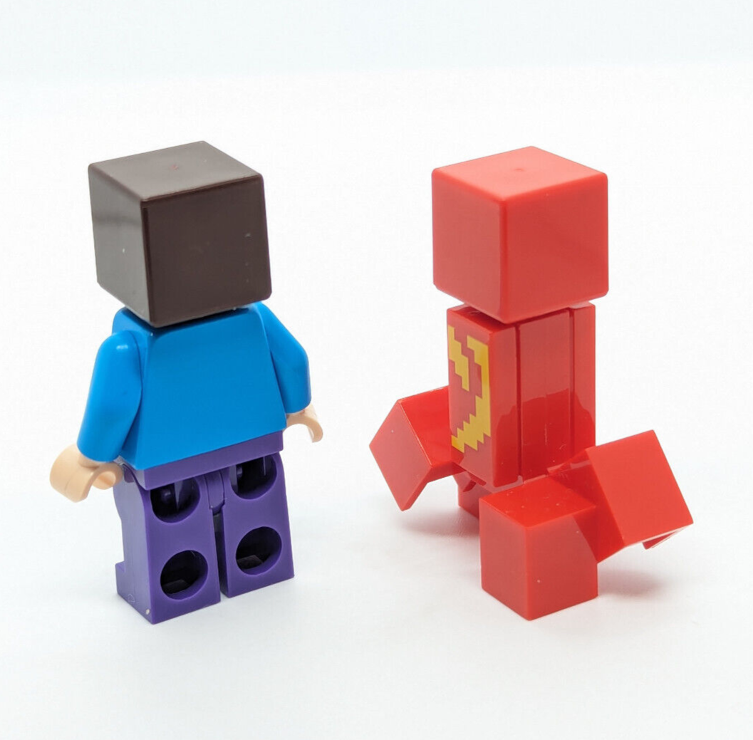 Creeper Minecraft Rexploding Steve LEGO Minecraft Minifigures - Exploding Creeper (min018) & Steve (min00