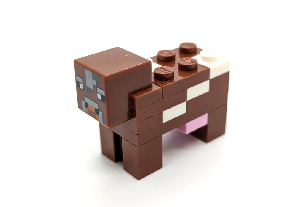 LEGO 21114 Minecraft Lot - Minifigures: Steve, Skeleton & Reddish Brown Cow (min - StudBee