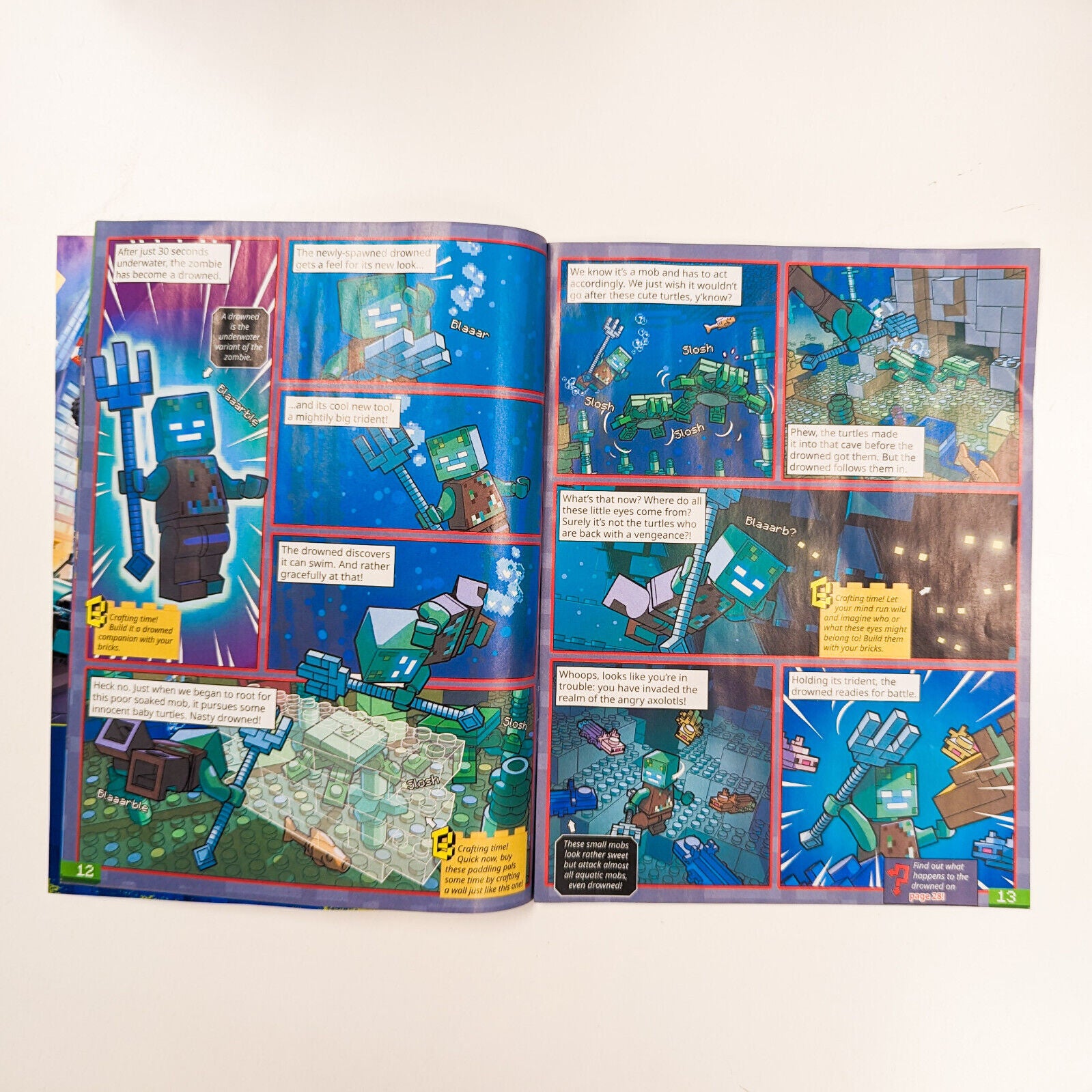 LEGO Minecraft UK Magazine #10 Adventurer (min133) Drowned min088 Axolotl 662303 - StudBee