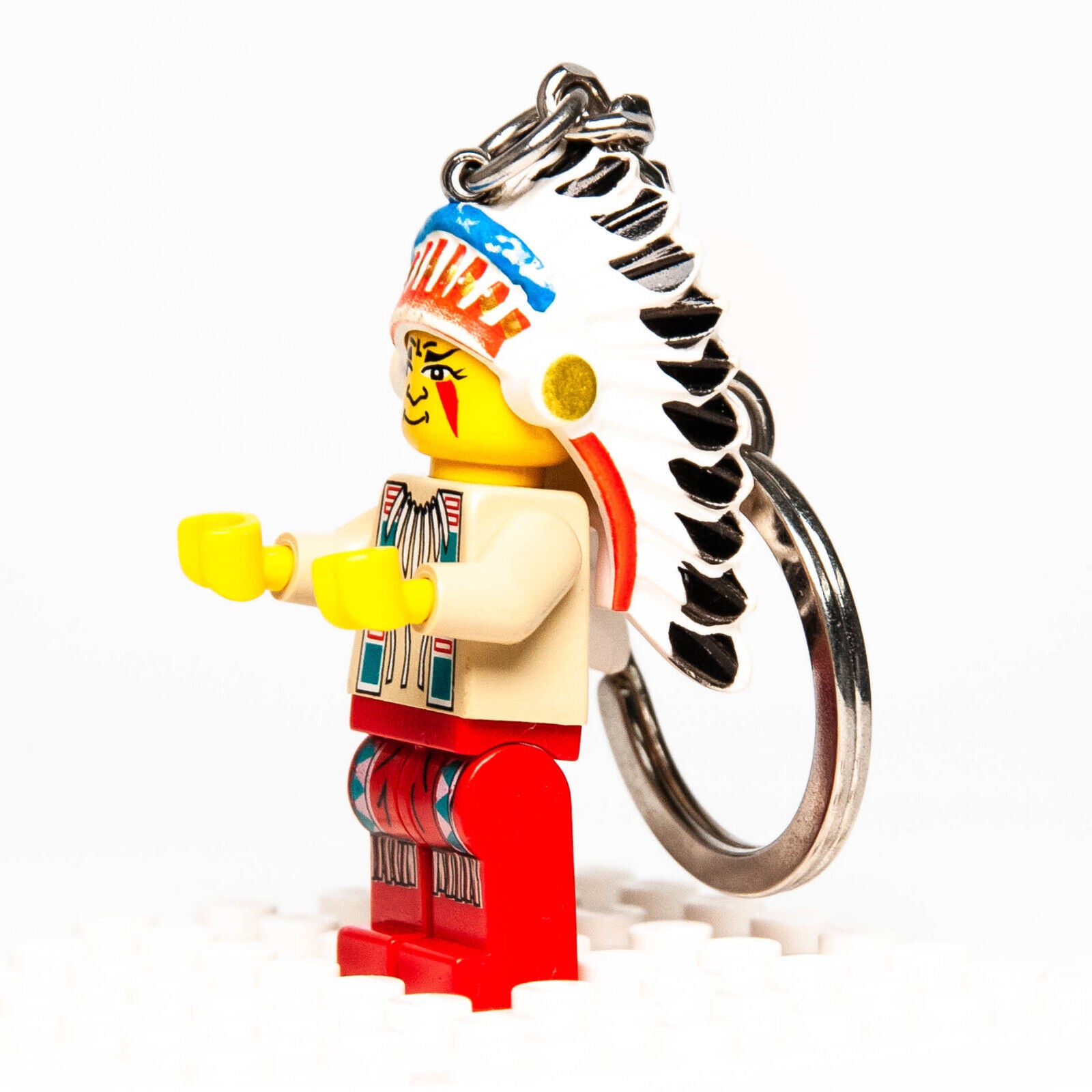 LEGO Indian Chief Minifigure Key Chain Indian Western Native American 1997