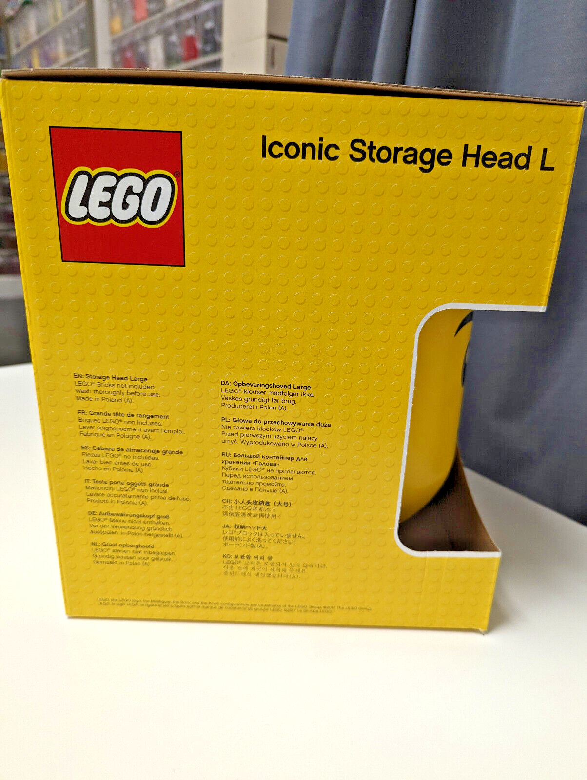 New LEGO Storage Head Large Iconic Boy 9.4x10.6” Box with Lid 4032 5005528 Decor - StudBee