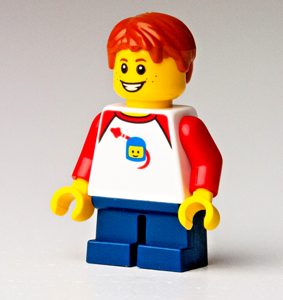 NEW LEGO Minifigure - Boy Kid in Benny Classic Space Shirt (twn397) 31108 - StudBee