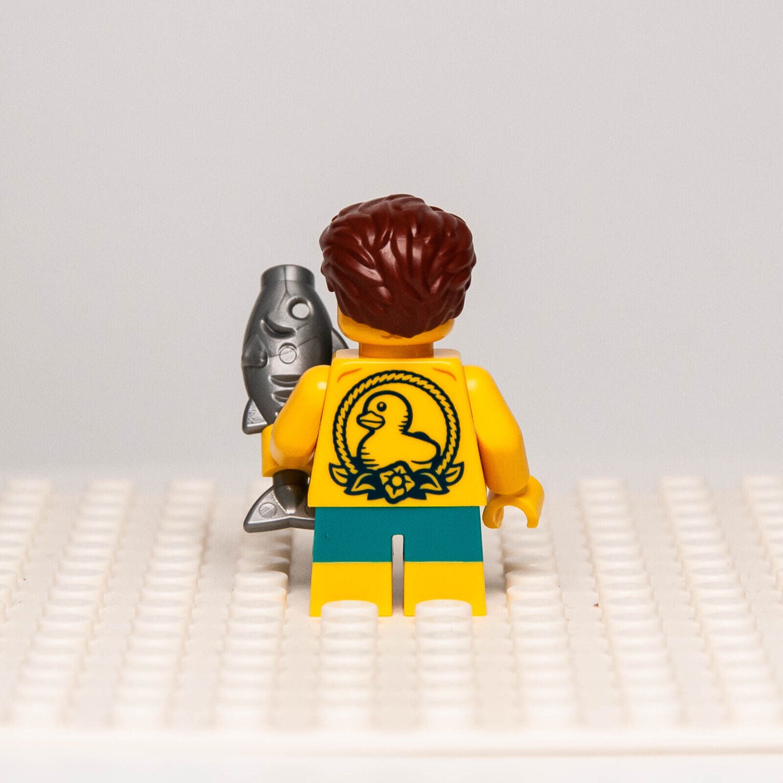 New Lego BAM 2023 Q2 Minifigure - Bare Chest, Duck Tattoo w/ Short Legs, Swim - StudBee