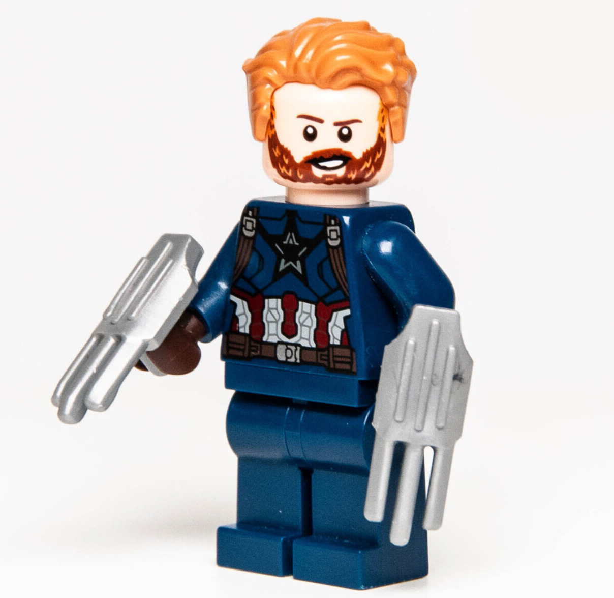 LEGO Marvel Super Heroes Captain America Minifigure w/ Beard 76101 (sh495) - StudBee
