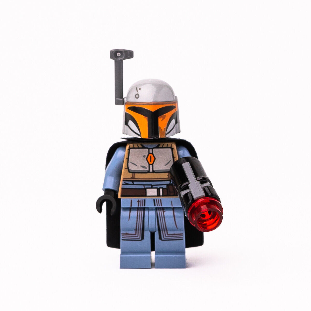 New LEGO Mandalorian Tribe Warrior -Black Cape, Gray Helmet w Antenna (sw1077) - StudBee