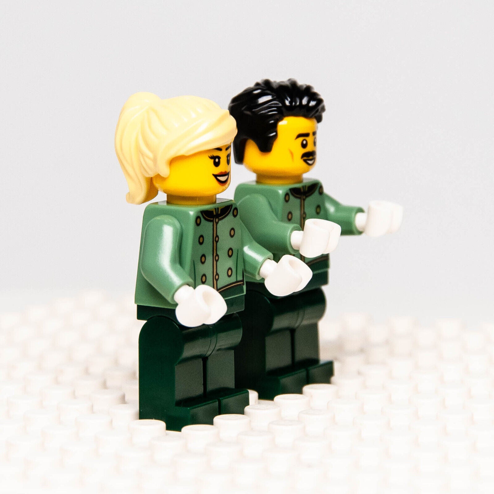 Lego Boutique Hotel Minifigures: Bellhop & Receptionist w/ Luggage Cart 10297 - StudBee