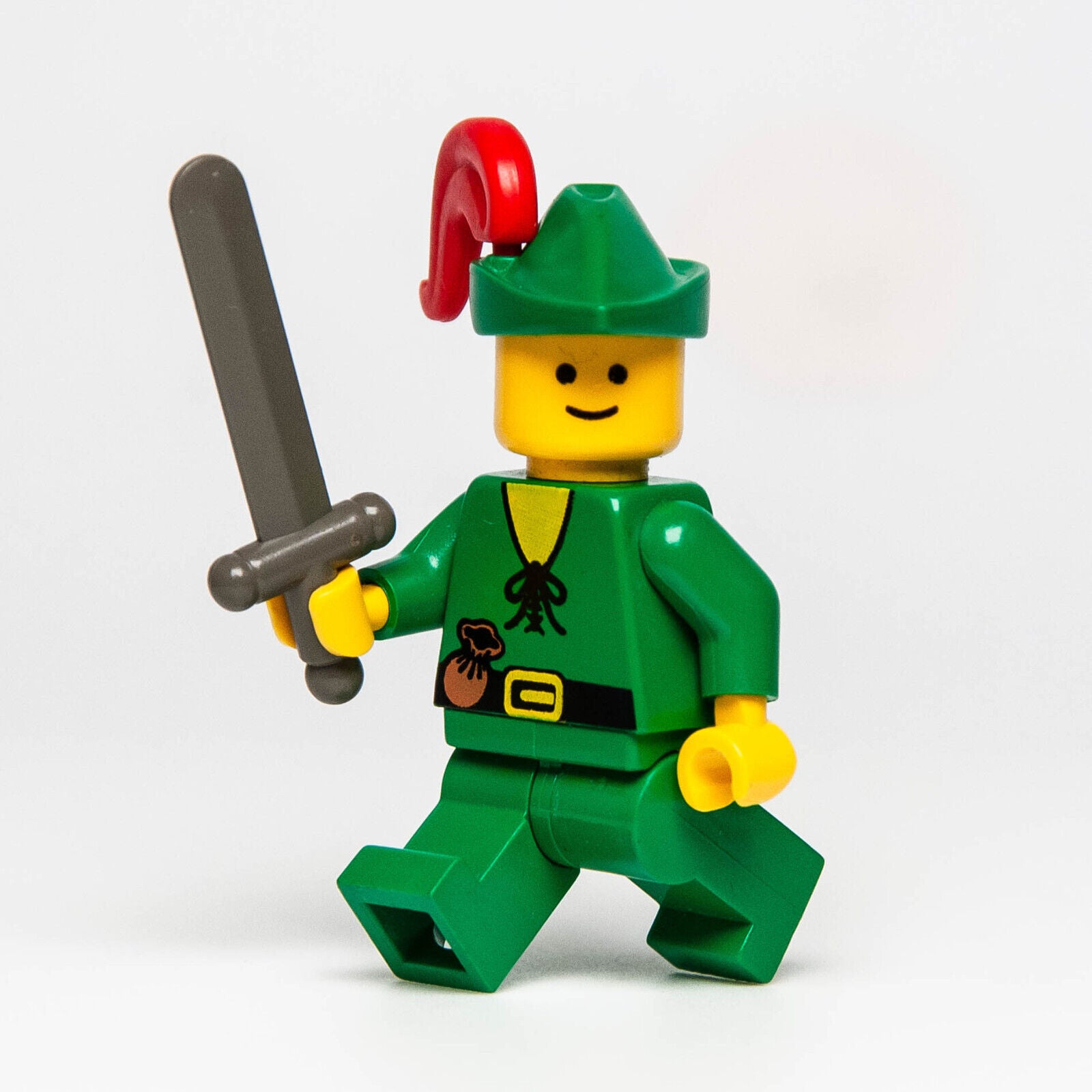 LEGO Castle Minifigure - Forestman (cas126) 6077 Green Hat, Red Plume - StudBee