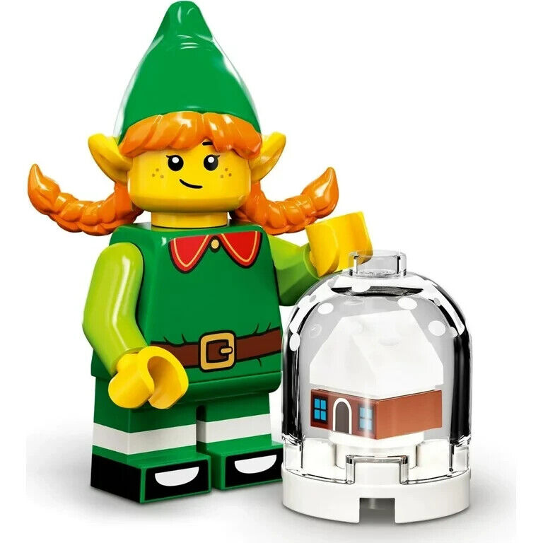 New LEGO CMF Series 23: Holiday Elf Girl 71034 Snow Globe (col23-5 Christmas)