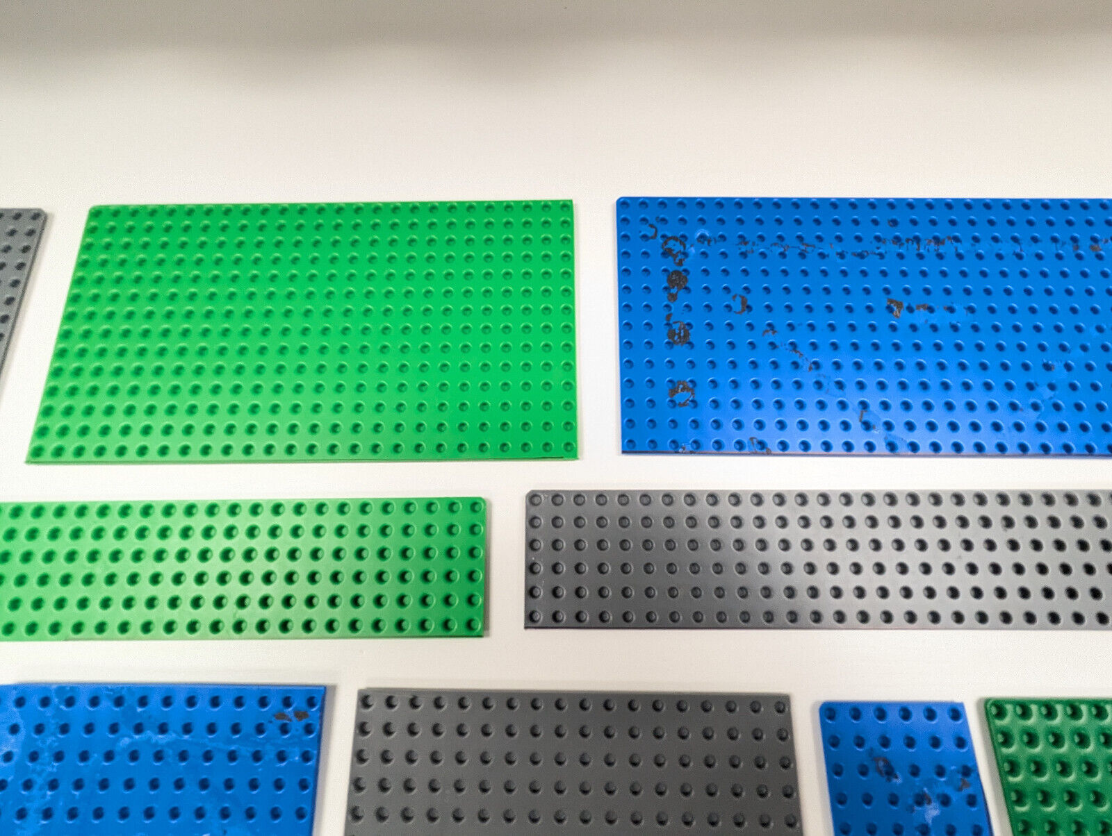 Lot of Cut / Damaged Lego Baseplates - Blue Green Gray
