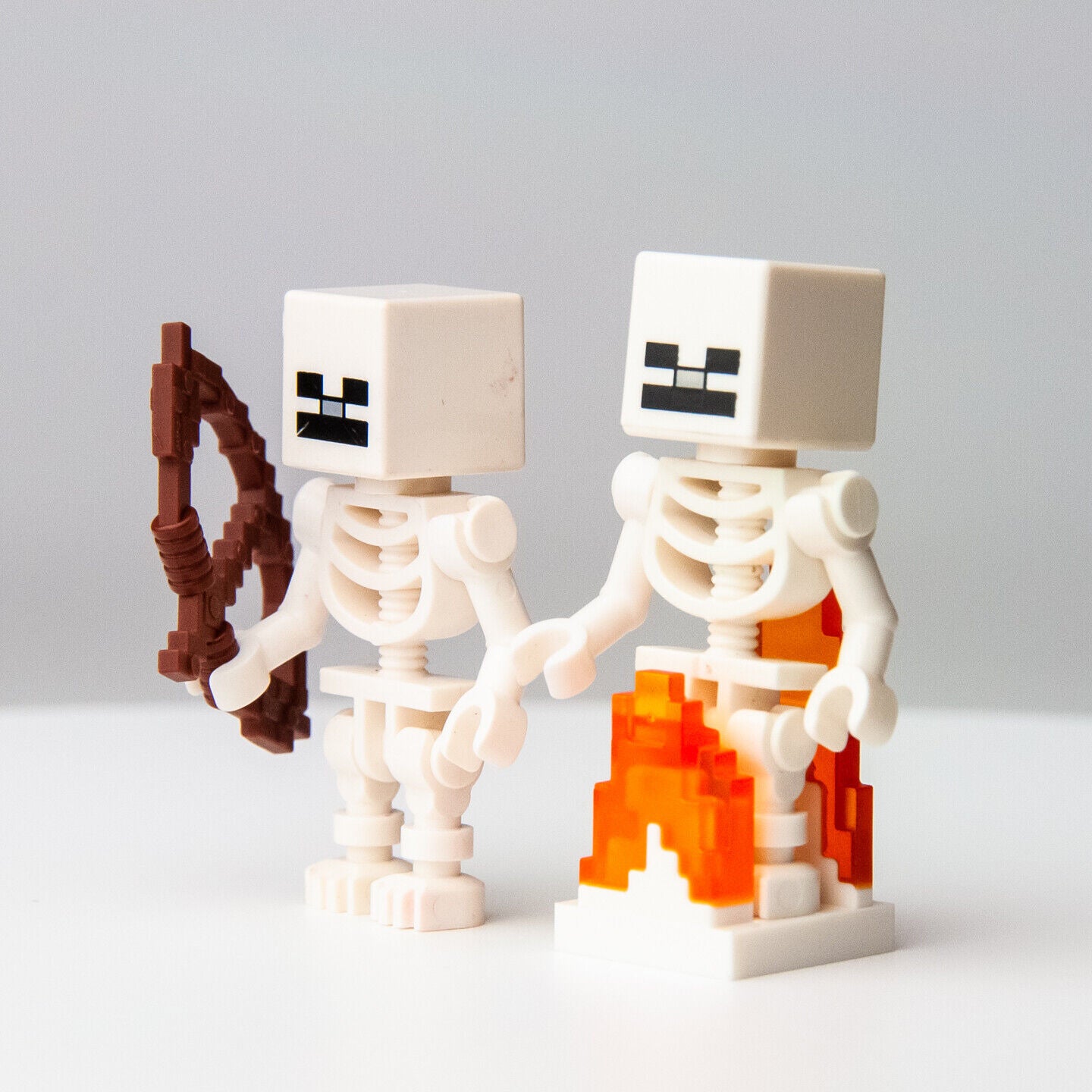 (Lot of 2) LEGO Minecraft Skeleton w/ Flame (min011) Minifigure - StudBee
