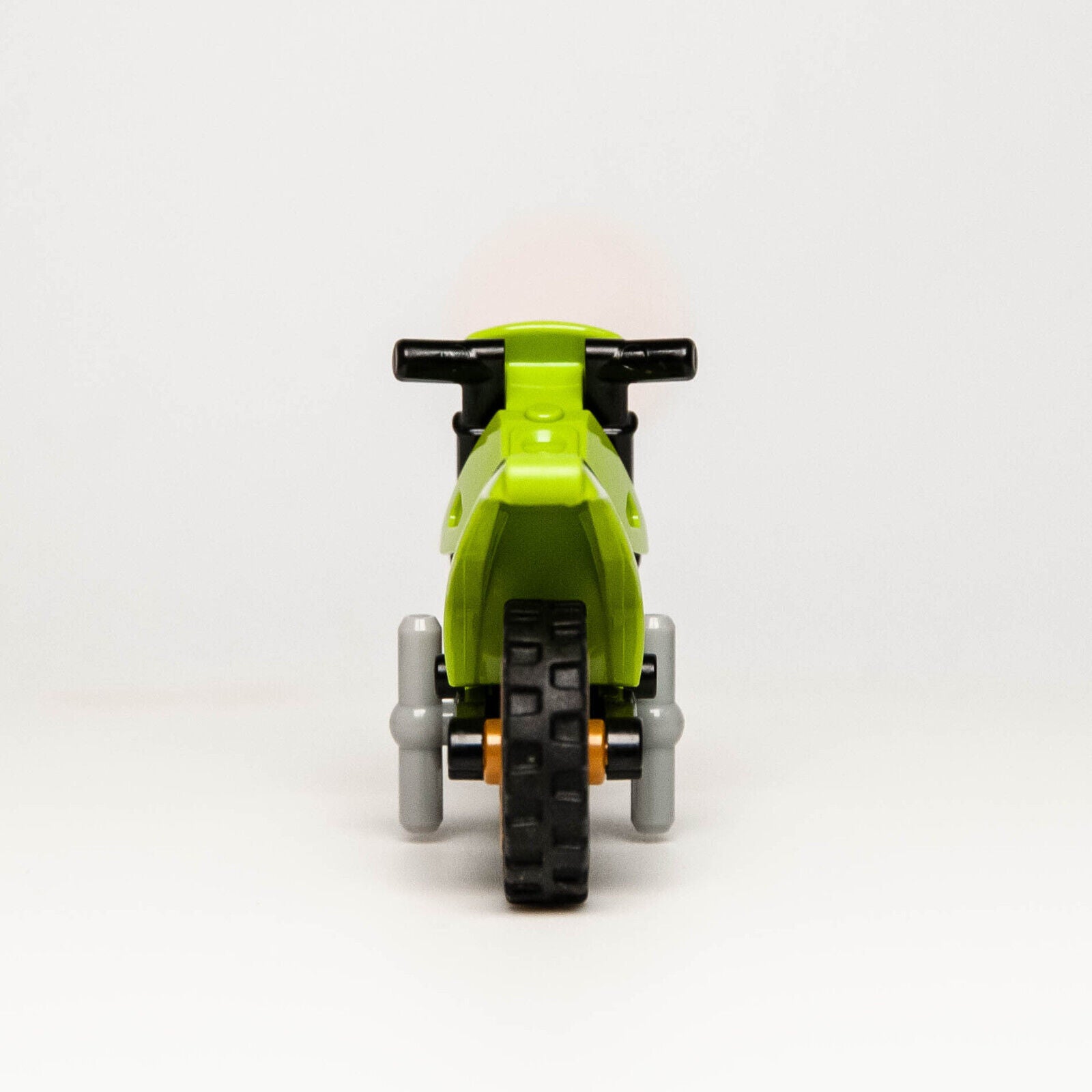LEGO Lime Green Dirt Bike - Motorcycle Black Chassis Gold Rims Race Motorbike - StudBee