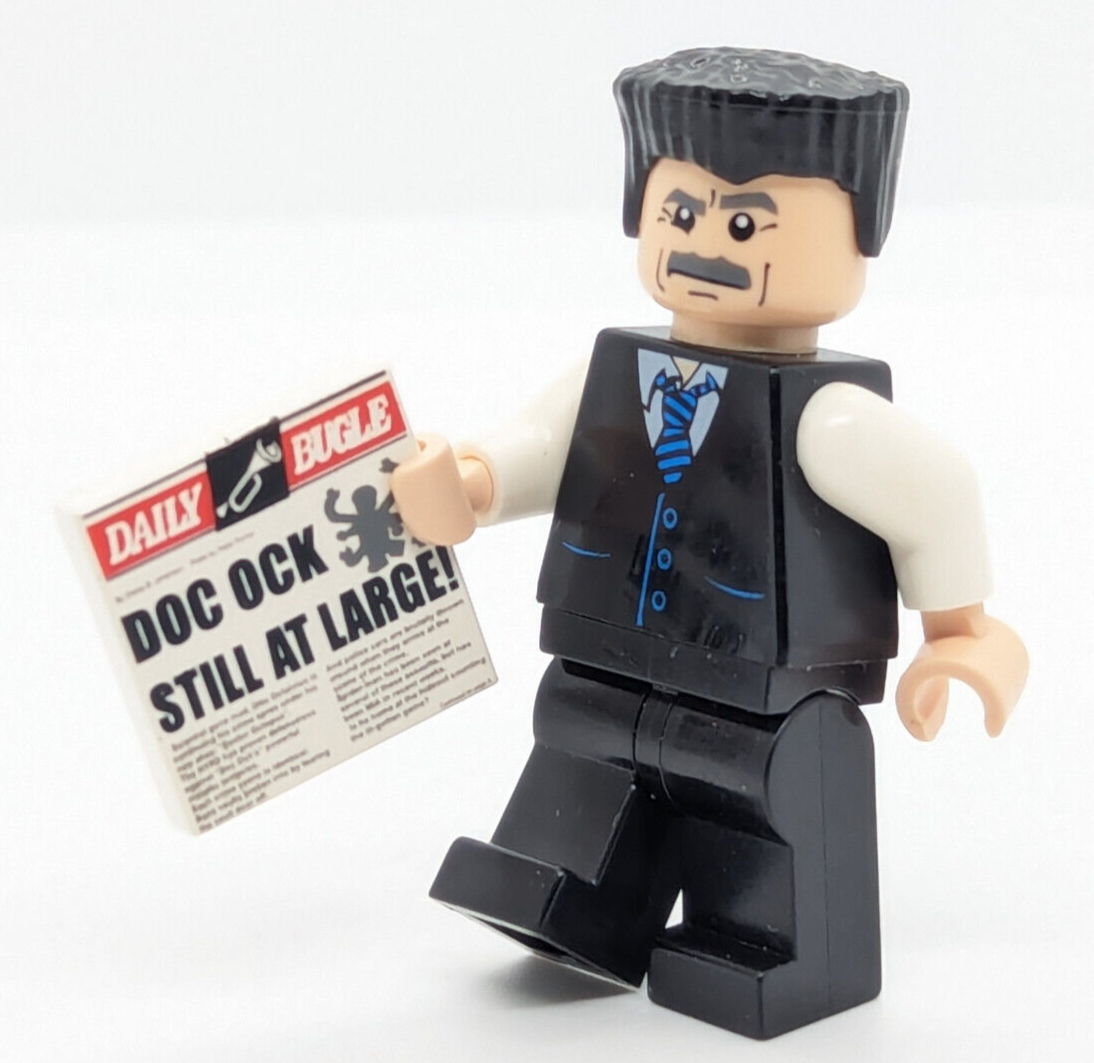 LEGO J. Jonah Jameson Minifigure w/ Doc Ock Newspaper (spd017) 4855 Bugle Train - StudBee