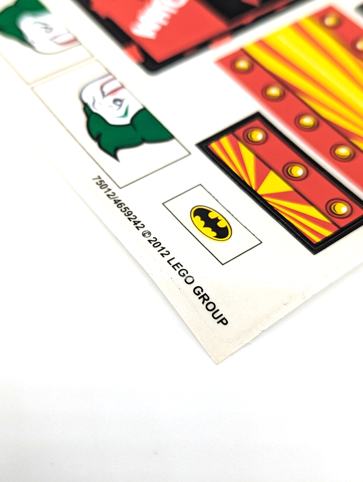 Lego Sticker Sheet for 6857 The Dynamic Duo Funhouse Escape - StudBee