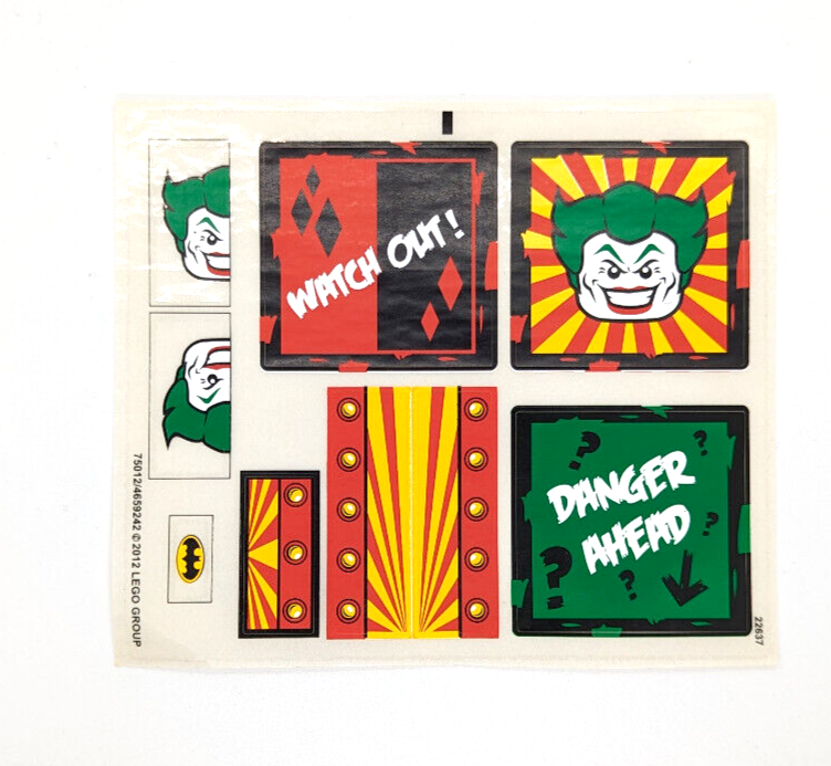 Lego Sticker Sheet for 6857 The Dynamic Duo Funhouse Escape - StudBee