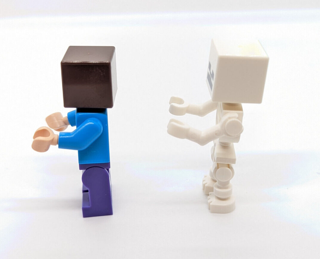 LEGO 21114 Minecraft Lot - Minifigures: Steve, Skeleton & Reddish Brown Cow (min - StudBee