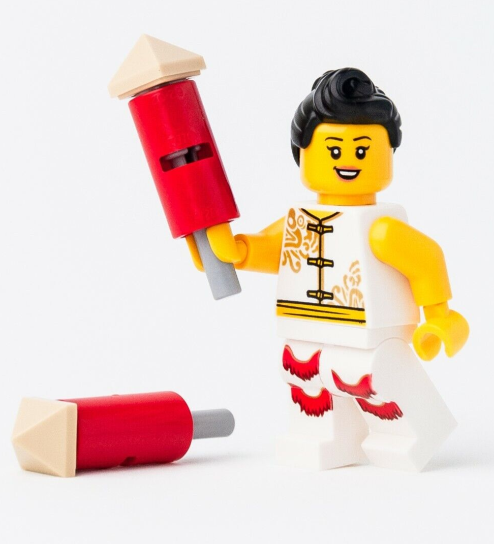 New LEGO Chinese New Year Minifigure w/ Fireworks- Lion Dance - 80104 (hol177) - StudBee