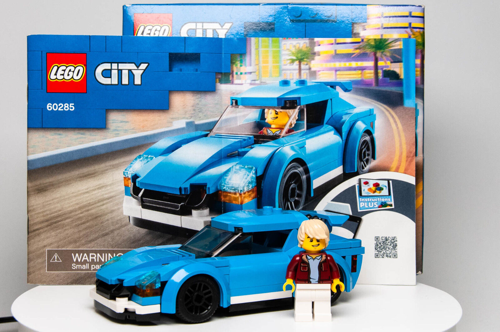 LEGO City Traffic Blue Sports Car- Set 60285 - COMPLETE w/ Box, Instru