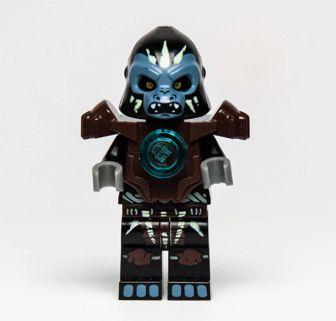 Lego Chima Minfigure: Gorzan Dark Brown Armor (loc035) with Hammer 70008 Gorilla - StudBee