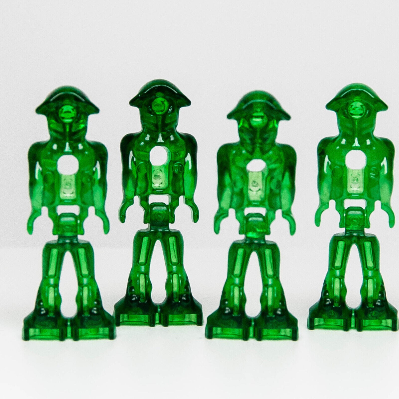 NEW (Lot of 4) LEGO Minifigure Mars Mission Alien (mm001) Space Green Glow - StudBee