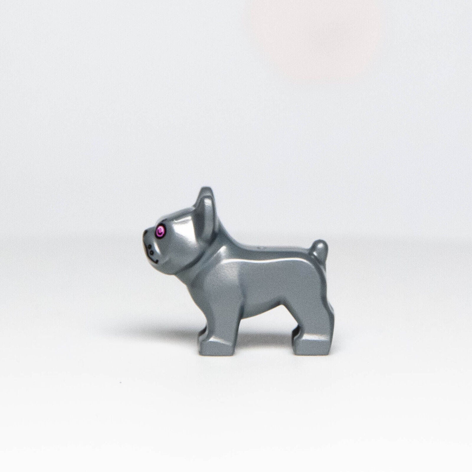 New LEGO Animal - Robot French Bulldog - Frenchie Dog - Silver Pink Eyes 71046