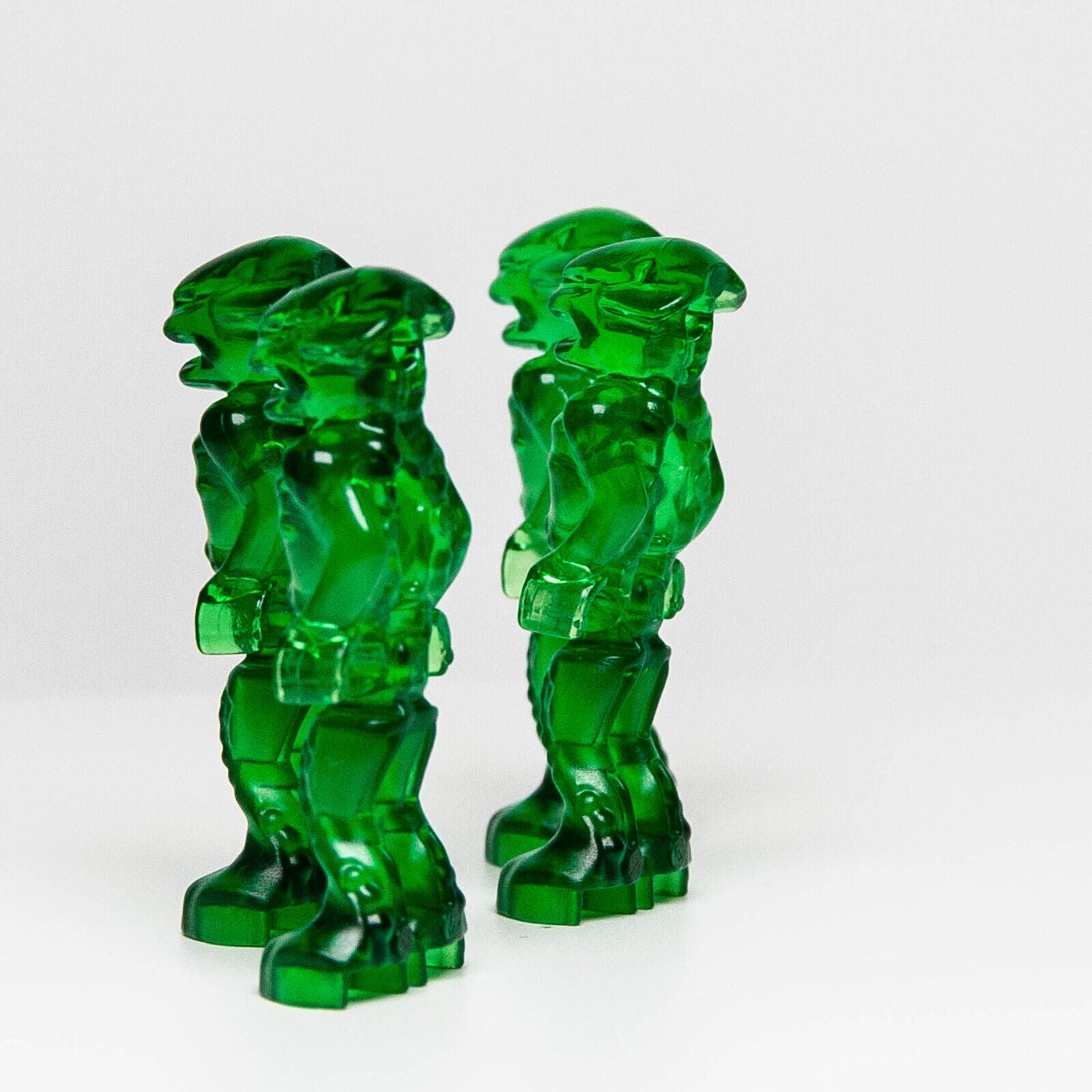 NEW (Lot of 4) LEGO Minifigure Mars Mission Alien (mm001) Space Green Glow - StudBee