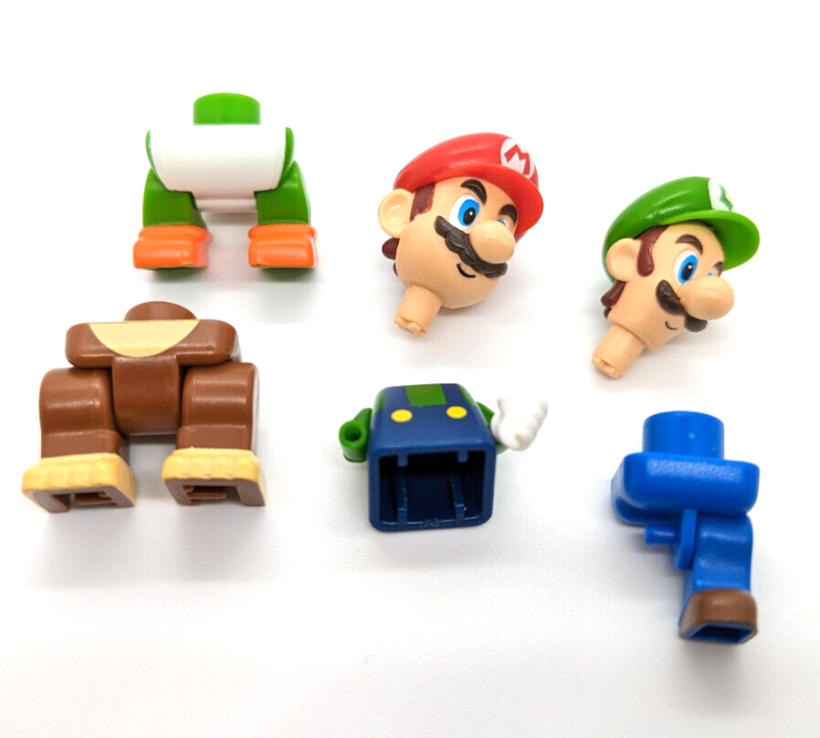 2011 Nintendo KNex Figure Parts Lot Super Mario Luigi Yoshi