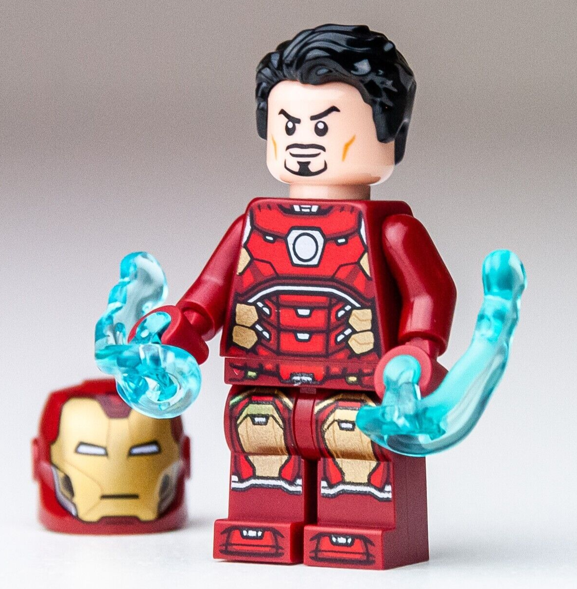 New LEGO Iron Man Silver Hexagon on Chest Minifigure - Marvel Avengers (sh612) - StudBee