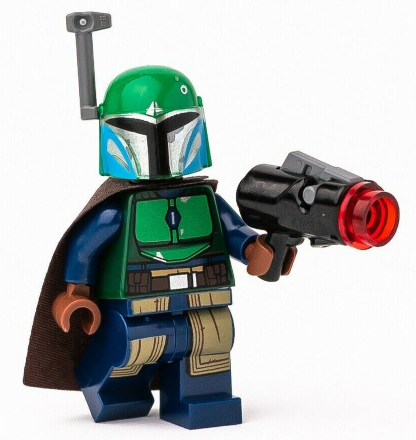 New LEGO Mandalorian Tribe Warrior - Dark Brown Cape, Green Helmet (sw1078) - StudBee