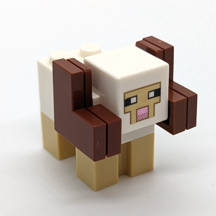 NEW LEGO Minecraft Minifigure - White Sheep w/ Horns (minesheep10) Brick Built - StudBee