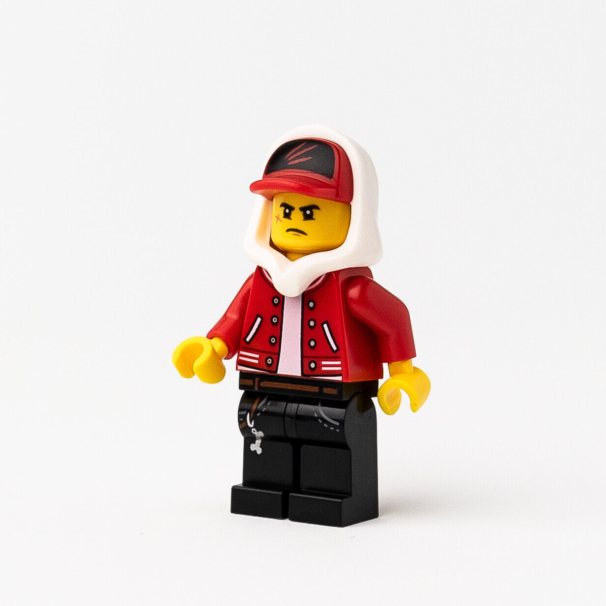 New LEGO Jack Davids - Red Jacket w/ Cap & Hood Minifigure - (hs001)