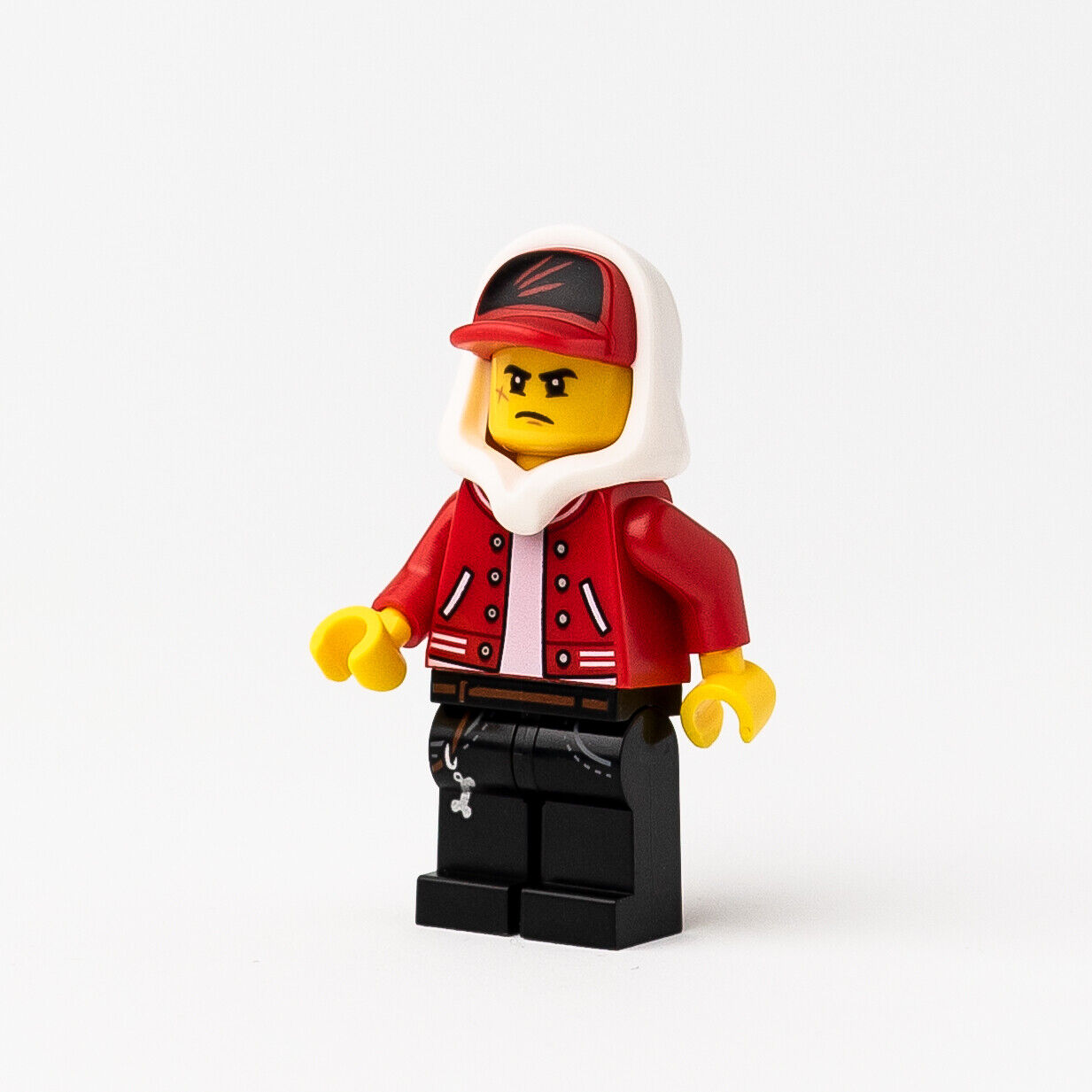 New LEGO Jack Davids - Red Jacket w/ Cap & Hood Minifigure - (hs001) - StudBee