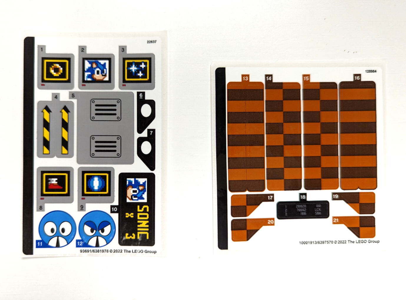 NEW LEGO Stickers for 21331, Sonic The Hedgehog Green Hill Zone - STICKERS ONLY - StudBee