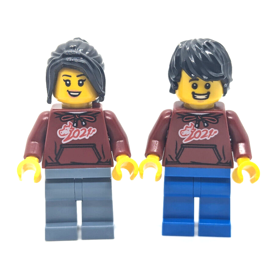 Chinese New Year Spring Lantern 80107 Minifigures: Selfie Couple Ox Bull 2021 - StudBee