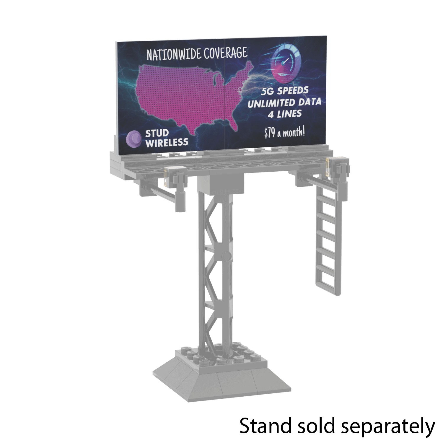 5G Wireless Billboard -  Custom Printed - (6x12) - Made Using LEGO® Parts