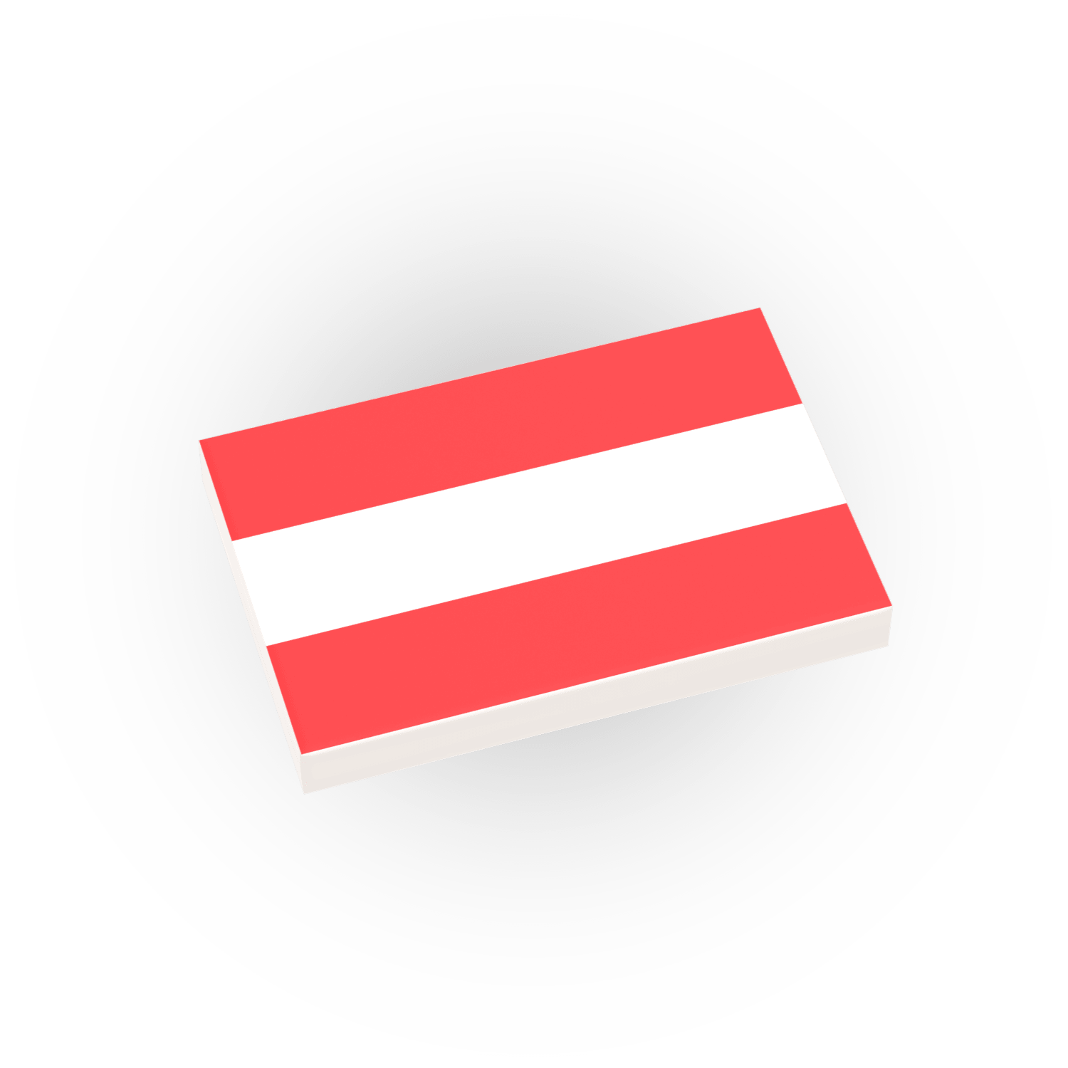 Austria Country Flag printed on a LEGO tile on a white background