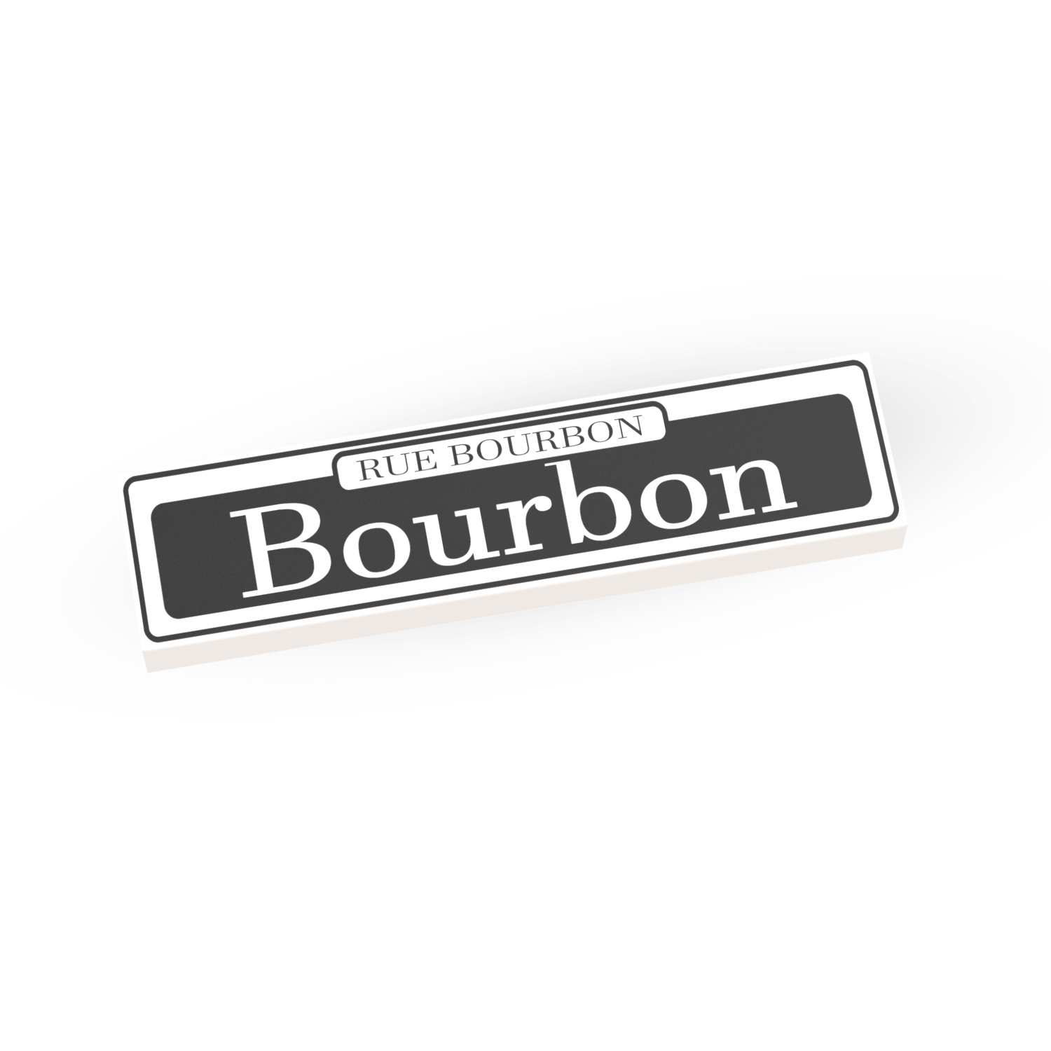 Bourbon Rocks Sign Bourbon St - Famous Street Signs - Custom Printed 1x4 Tile - Made Usin