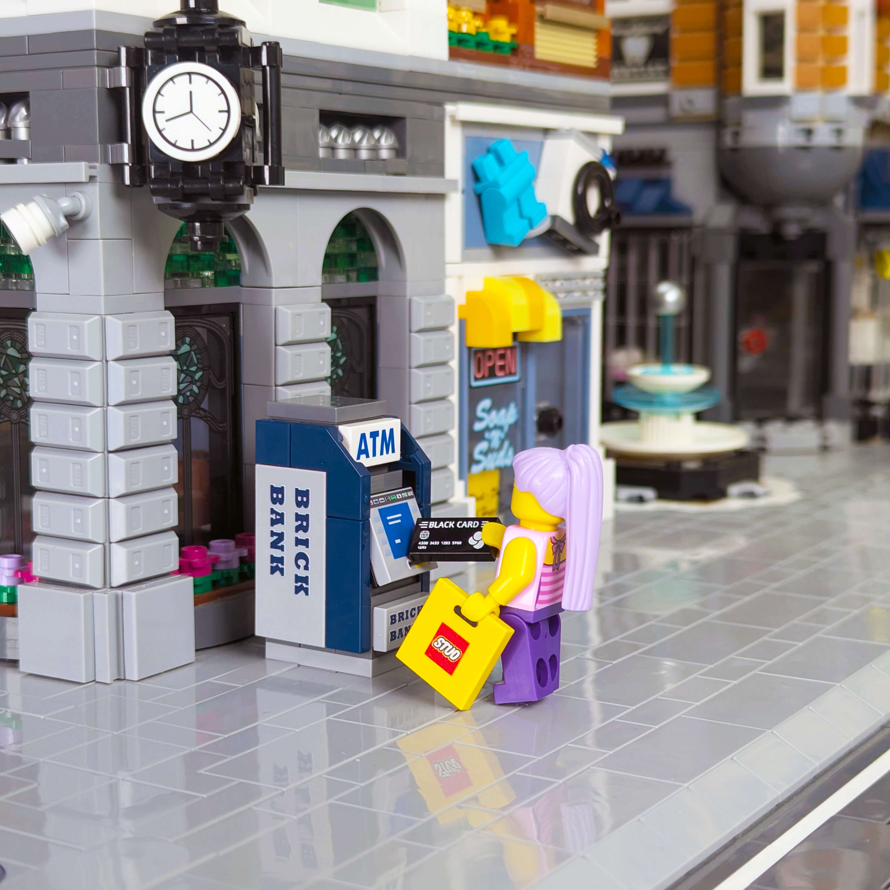Brick Bank ATM - Minifig Scale Custom Set  - Made using LEGO® Parts