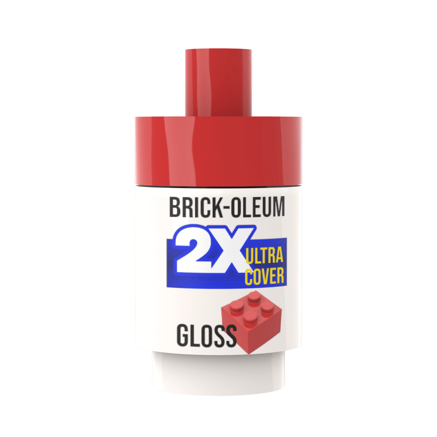 Brick-Oleum 2X Ultra Cover paint canister with red top on a white background