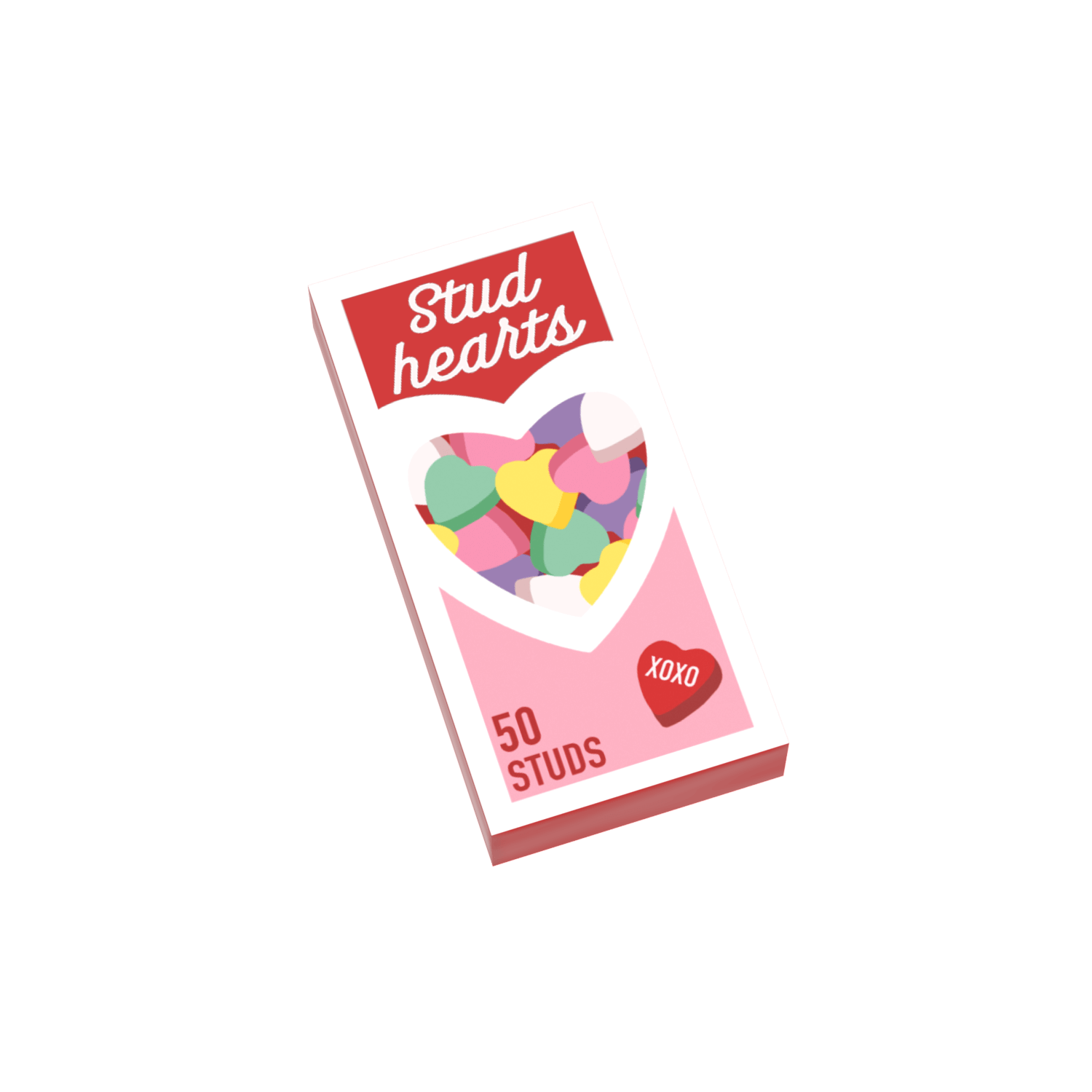 Conversation Hearts Candy Box - Custom Printed 1x2 tile - Made Using a LEGO® Part