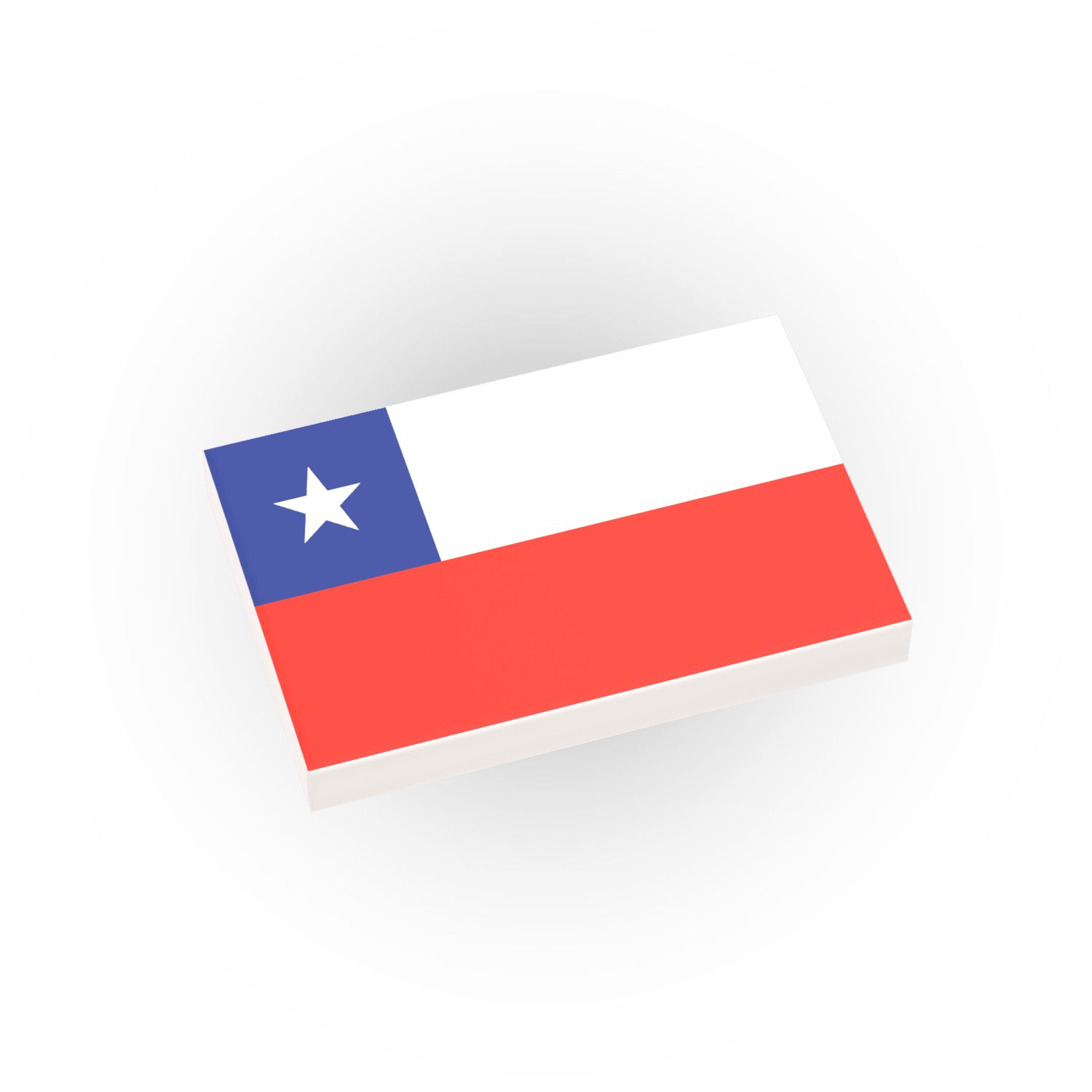 Chile Country Flag printed on a LEGO tile on a white background