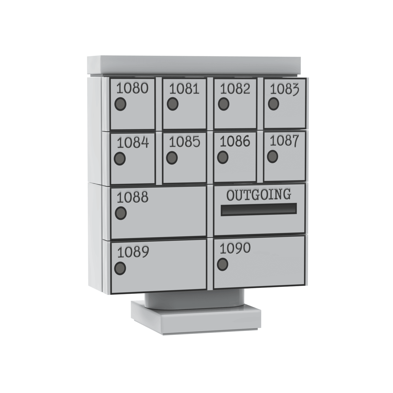 Cluster Apartment/Office Mailbox Unit - Minifig Scale Custom Set - Made Using LEGO® Parts