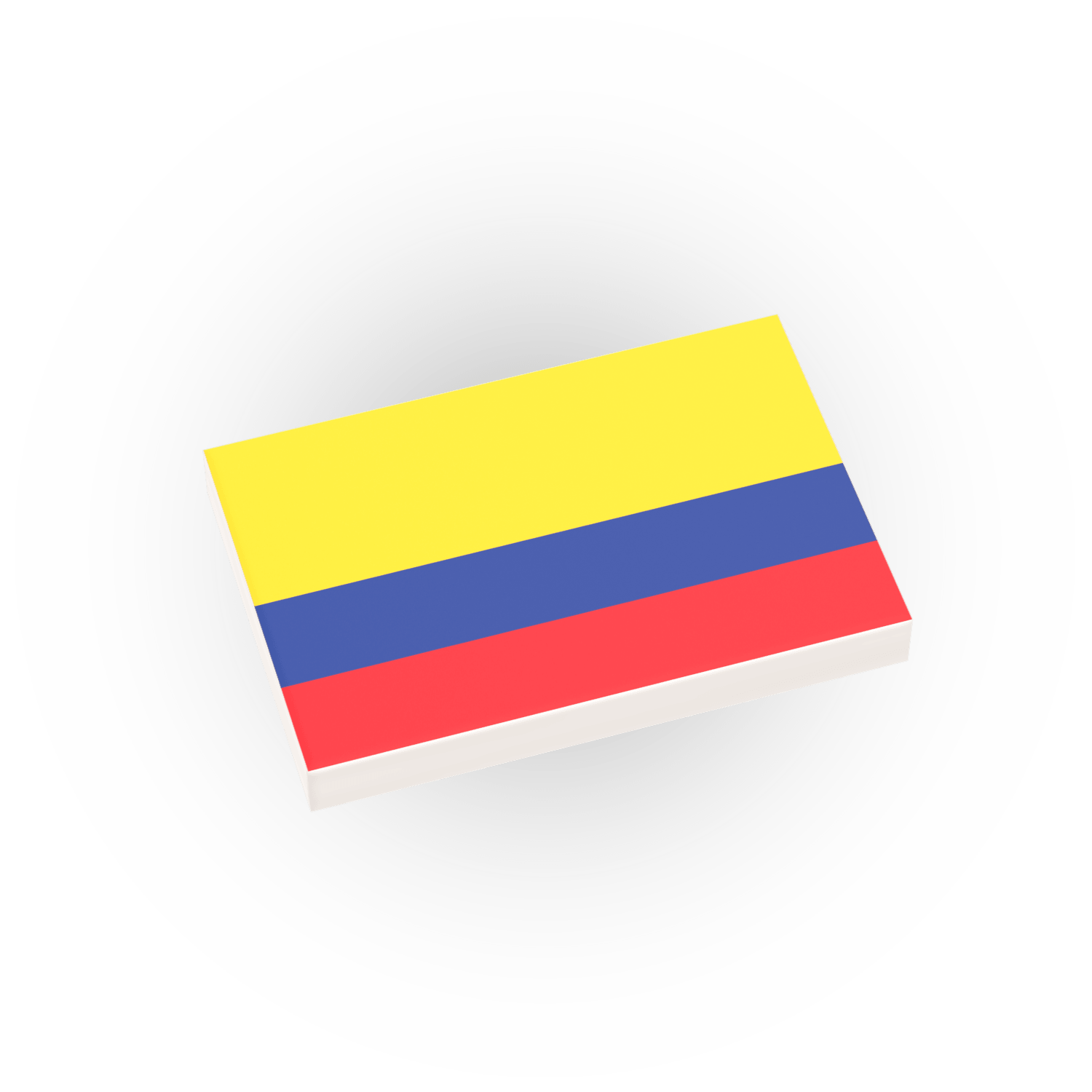 Columbia Country Flag printed on a LEGO tile on a white background
