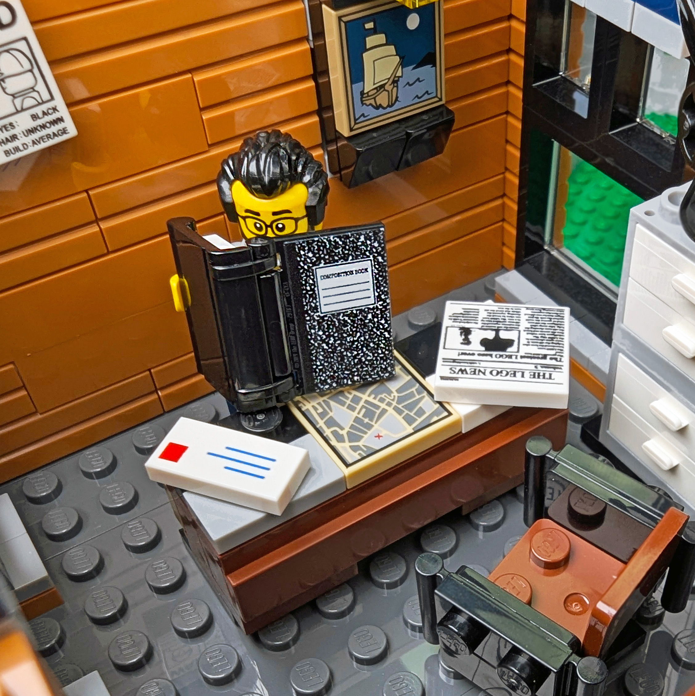 Composition Notebook - Custom Printed Minifig Scale - Made using LEGO® Parts