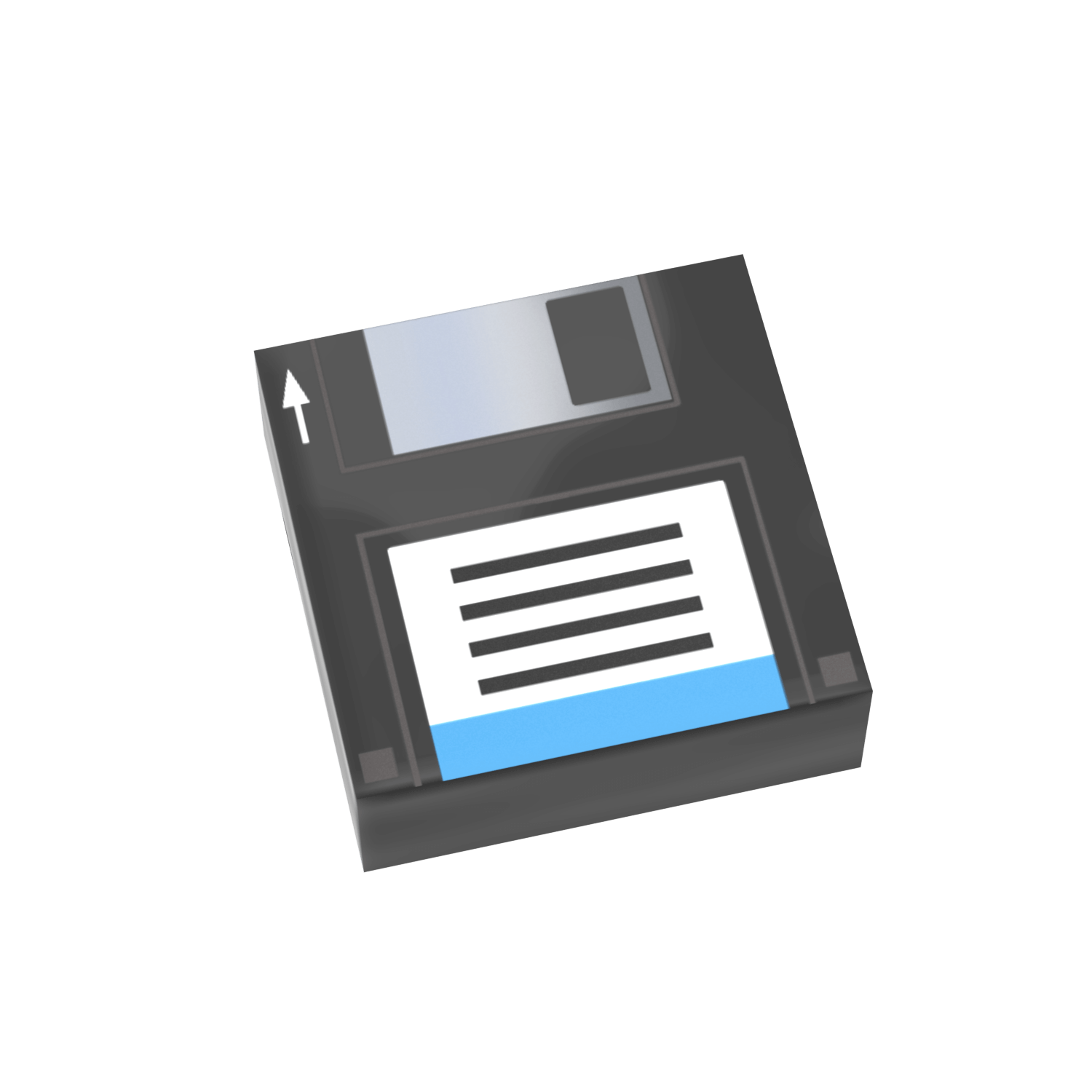 Illustration of a floppy disk icon on a transparent background