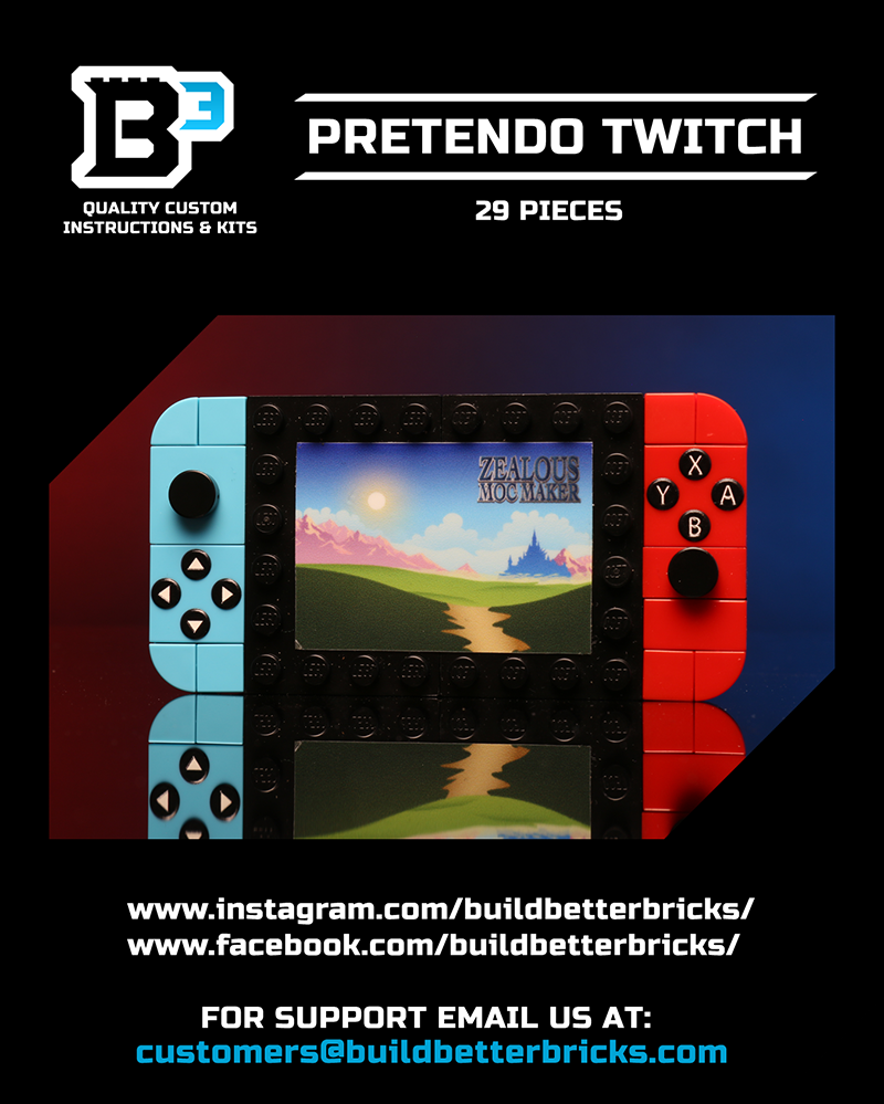 Custom Pretendo 2017 Handheld Console Building Set made using LEGO parts