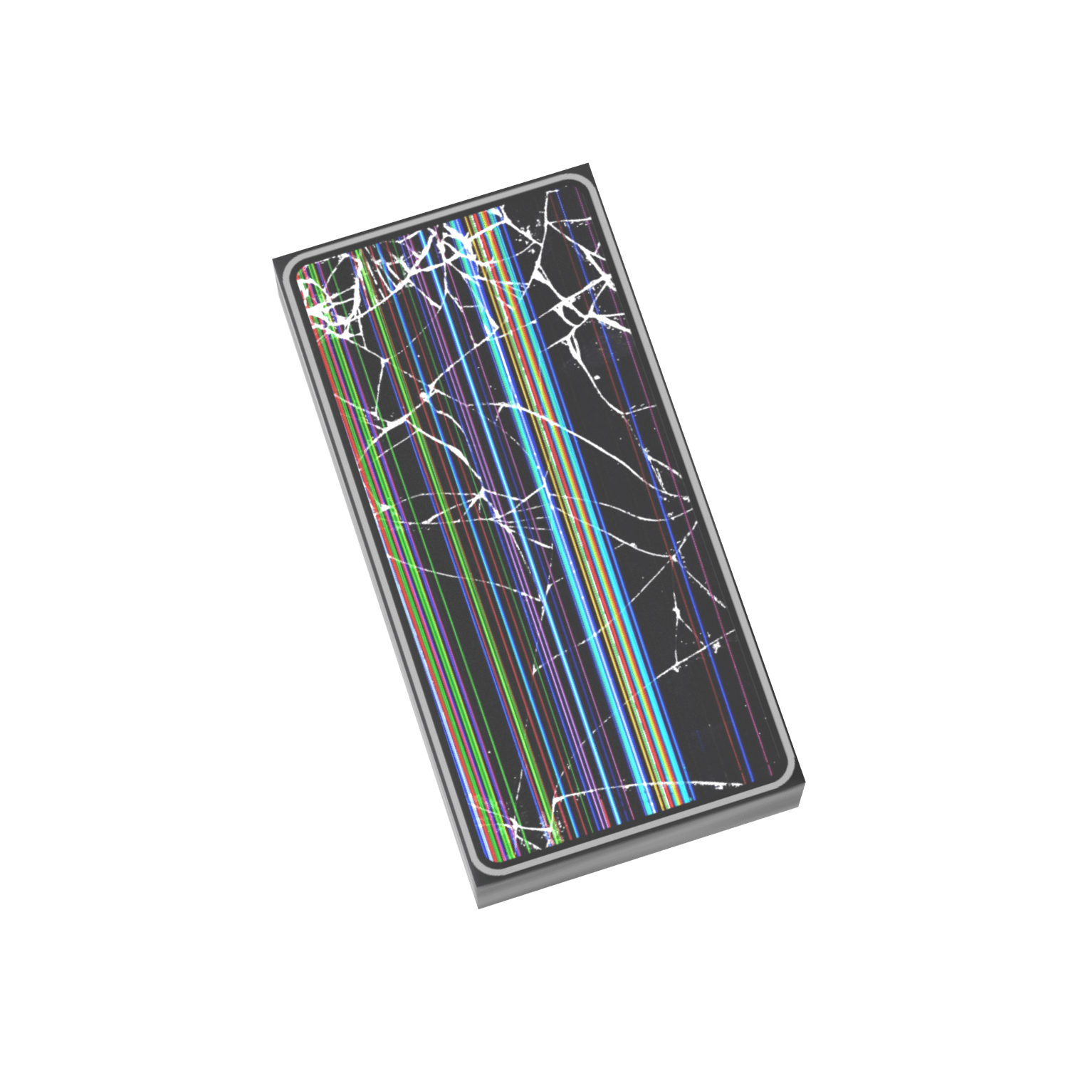 Cracked Phone (Black) - Custom Printed Minifig Accessory - Made using LEGO® Parts (1 x 2 Tile)