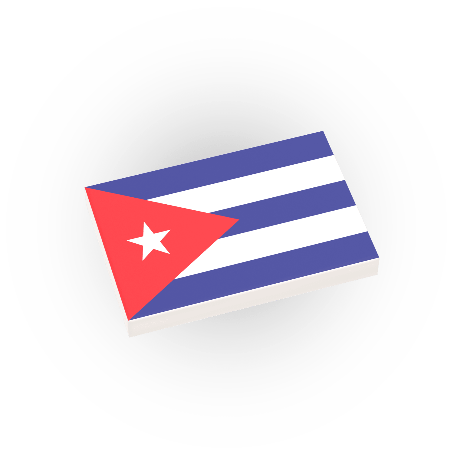 Cuba Country Flag printed on a LEGO tile on a white background