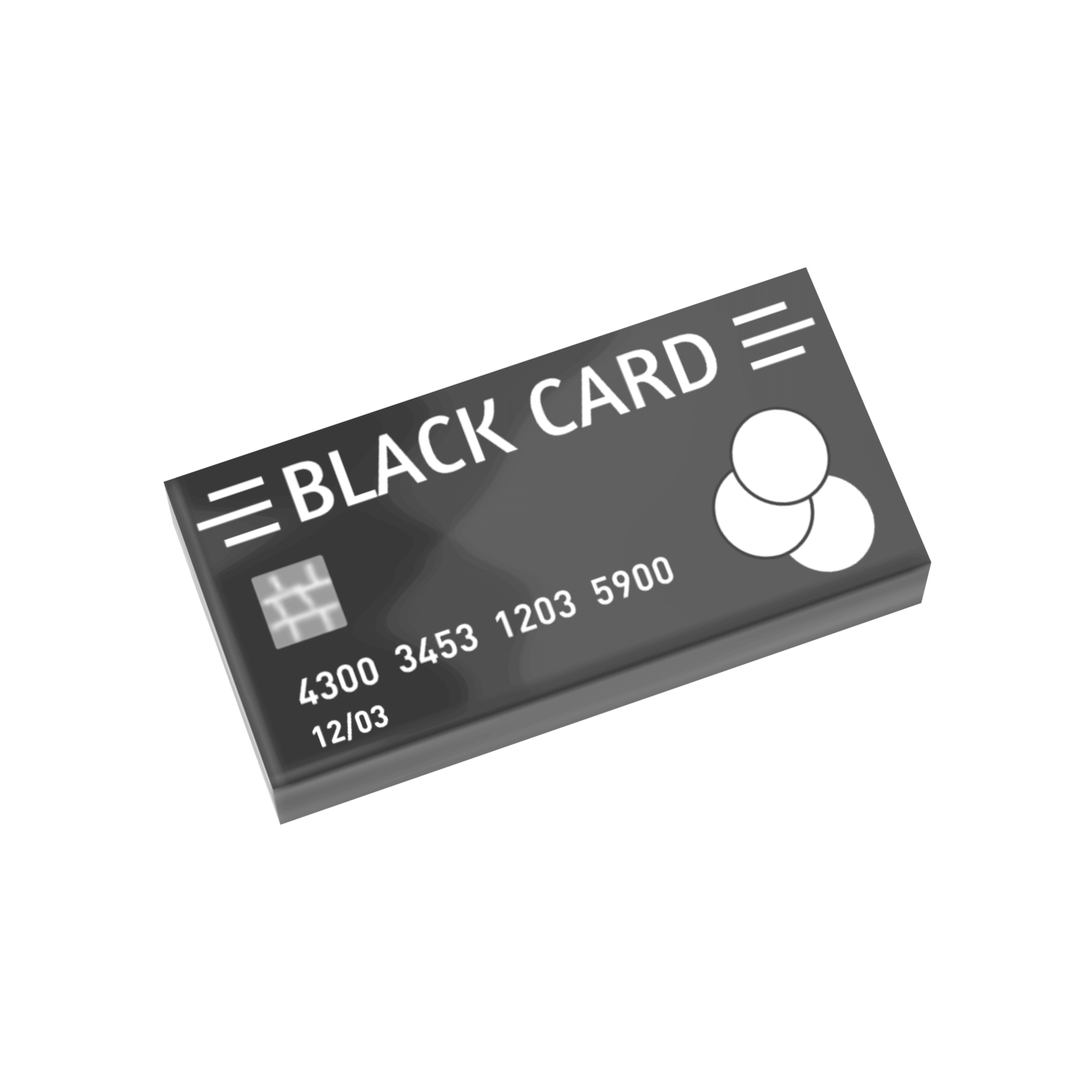 Black card with 'BLACK CARD' text on a transparent background