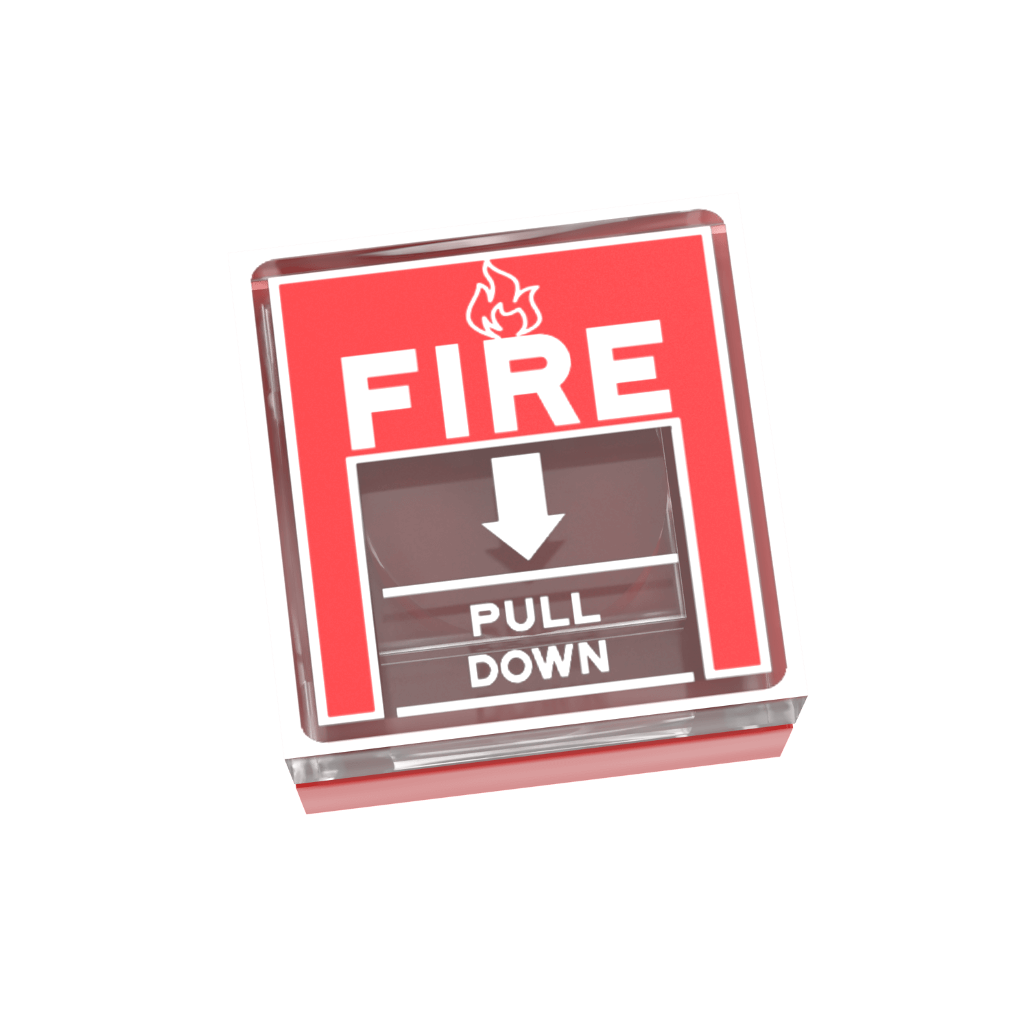 Fire Alarm Pull - Custom Printed 1x1 Tile - Made using LEGO® parts