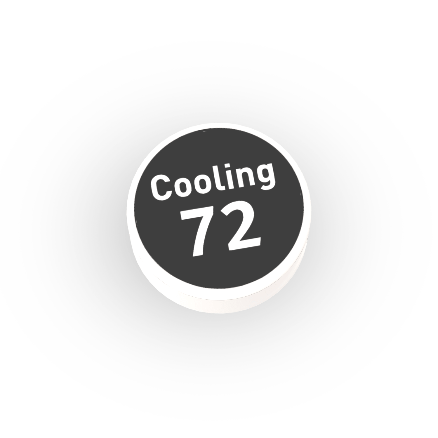 Round LEGO tile showing the temperature